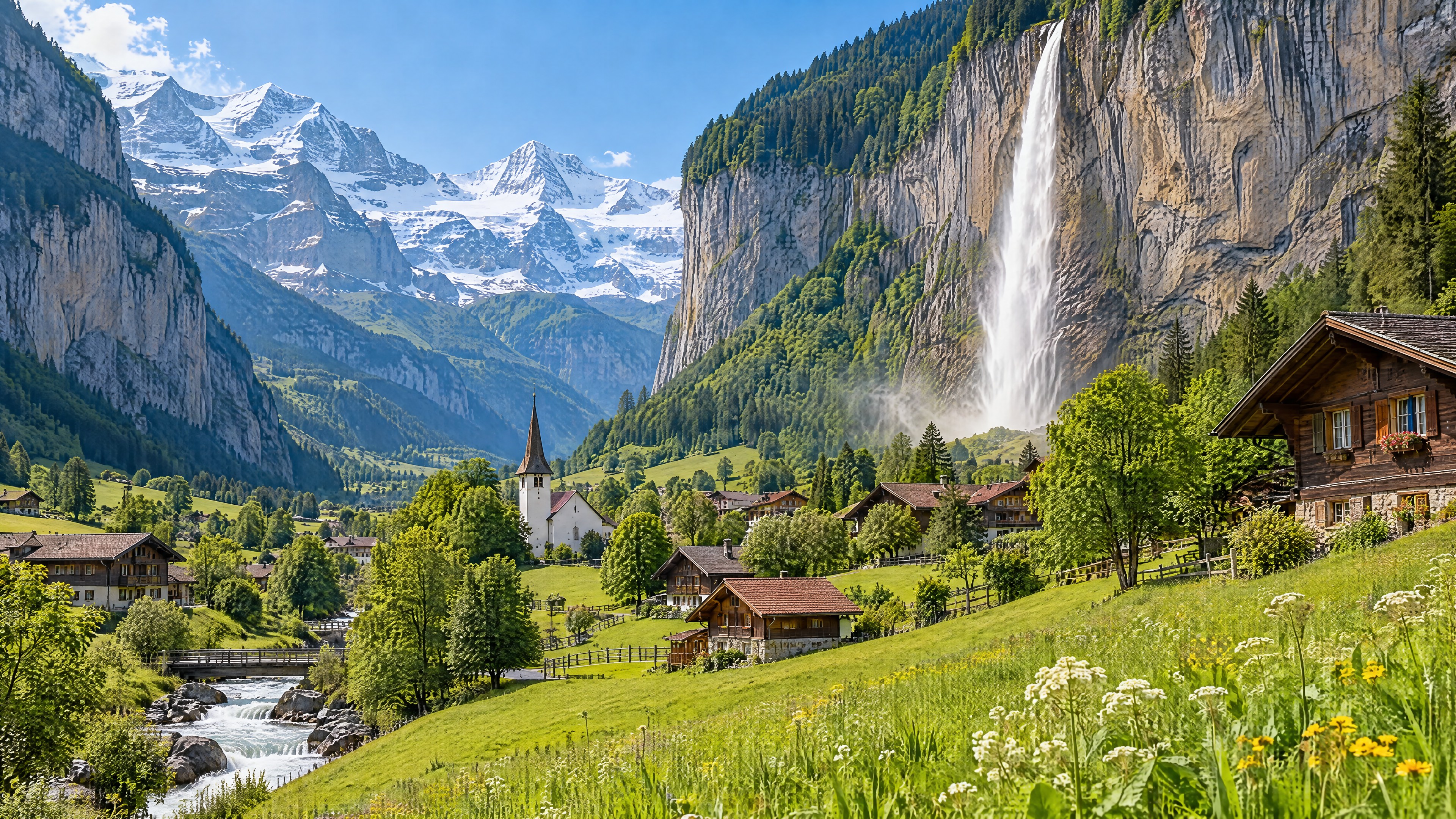 Zurich → Lauterbrunnen · Valley of 72 Waterfalls