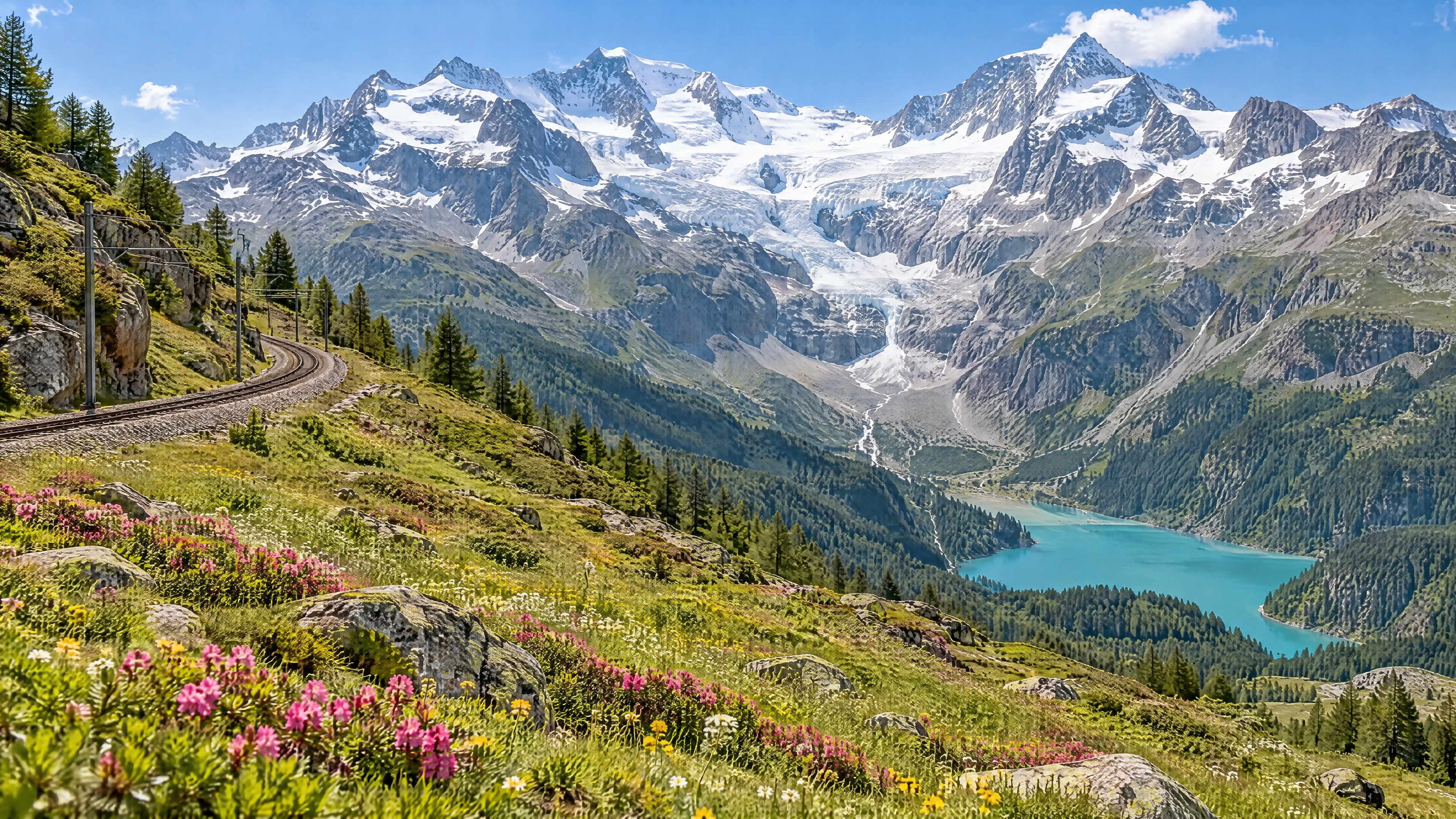 Vista sul ghiacciaio da Alp Grüm