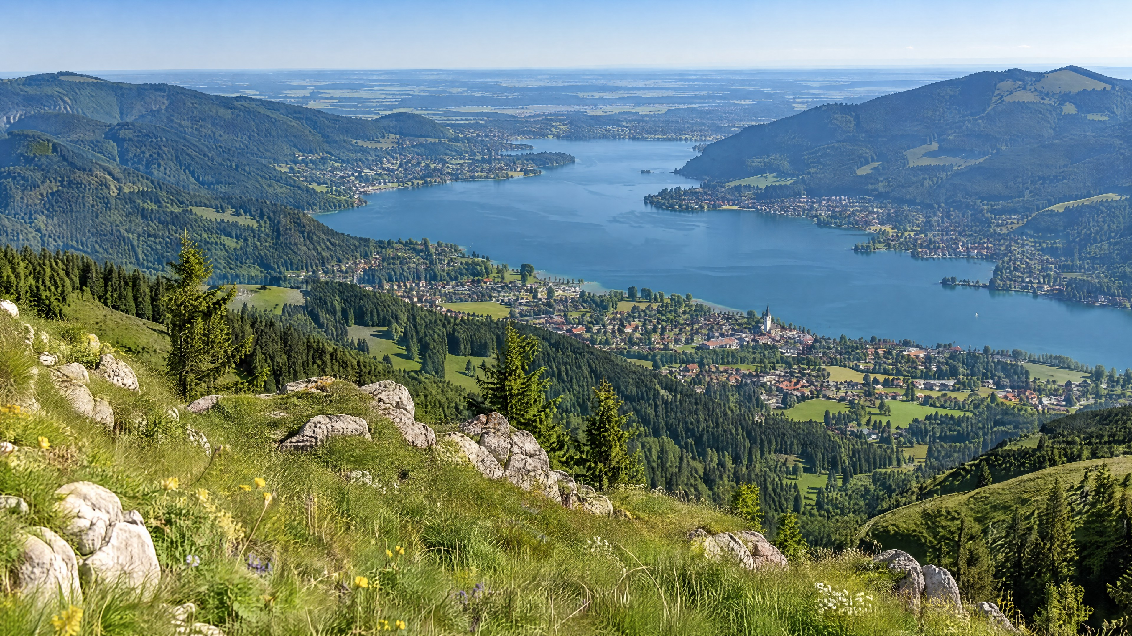 Vistas del lago Tegernsee desde el Wallberg
