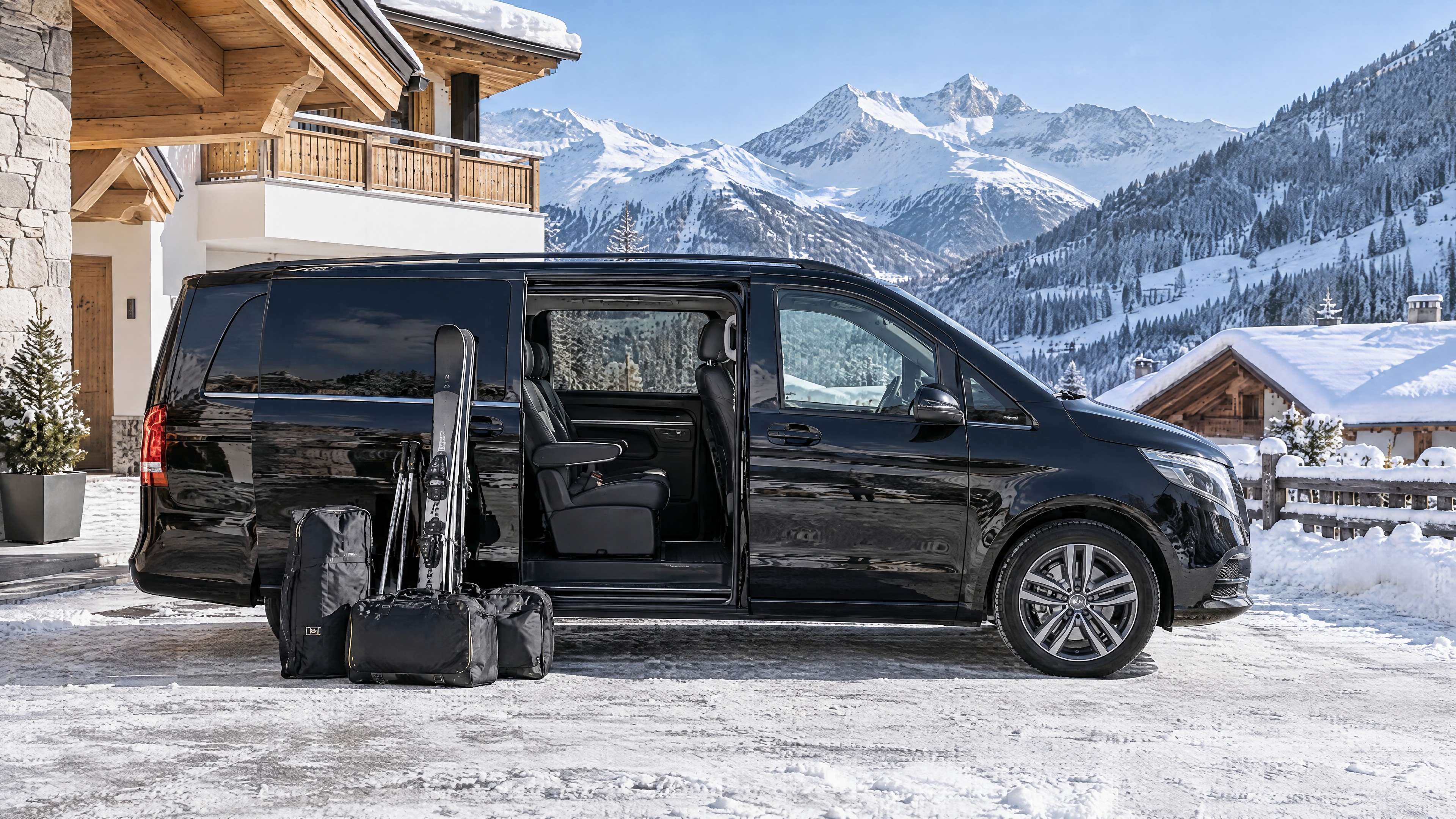 Privater Komfort, Ankunft direkt vor der Chalet-Tür