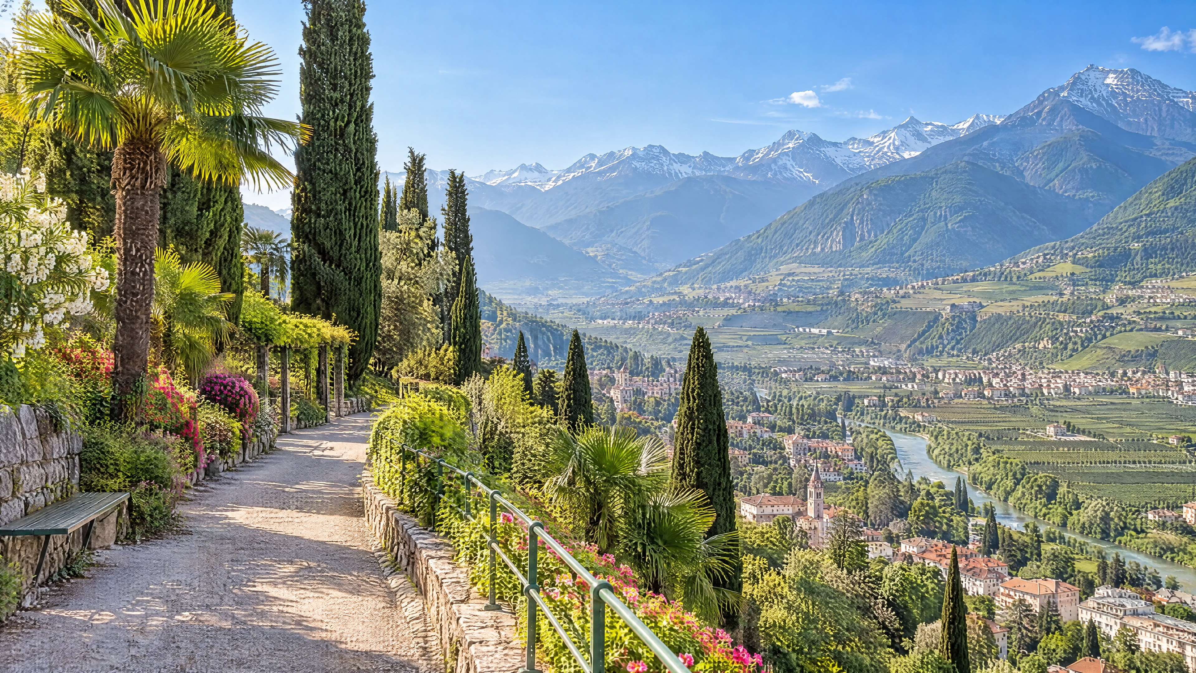Vistas alpinas desde el paseo Tappeiner