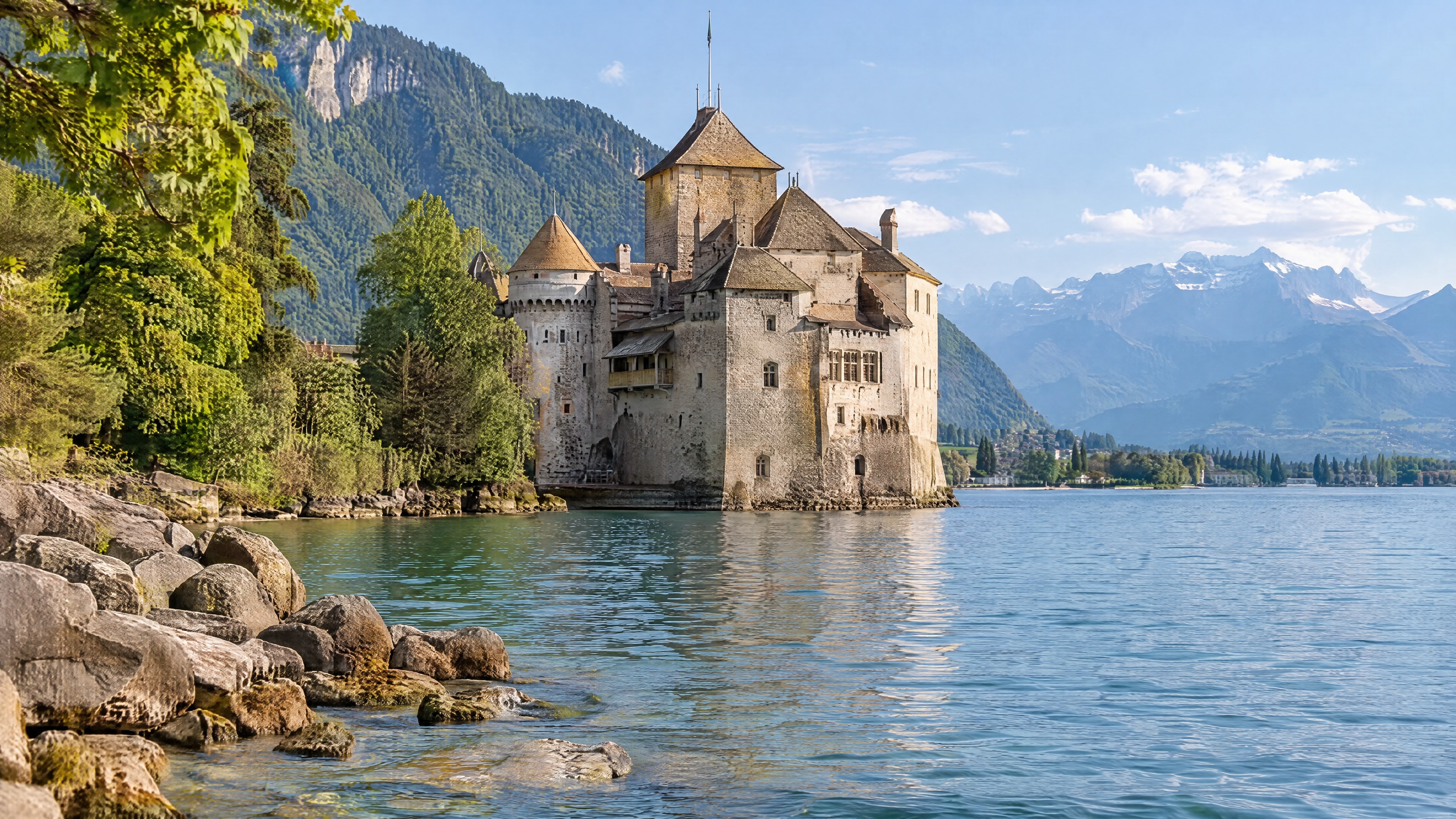 Le château de Chillon au bord du lac Léman