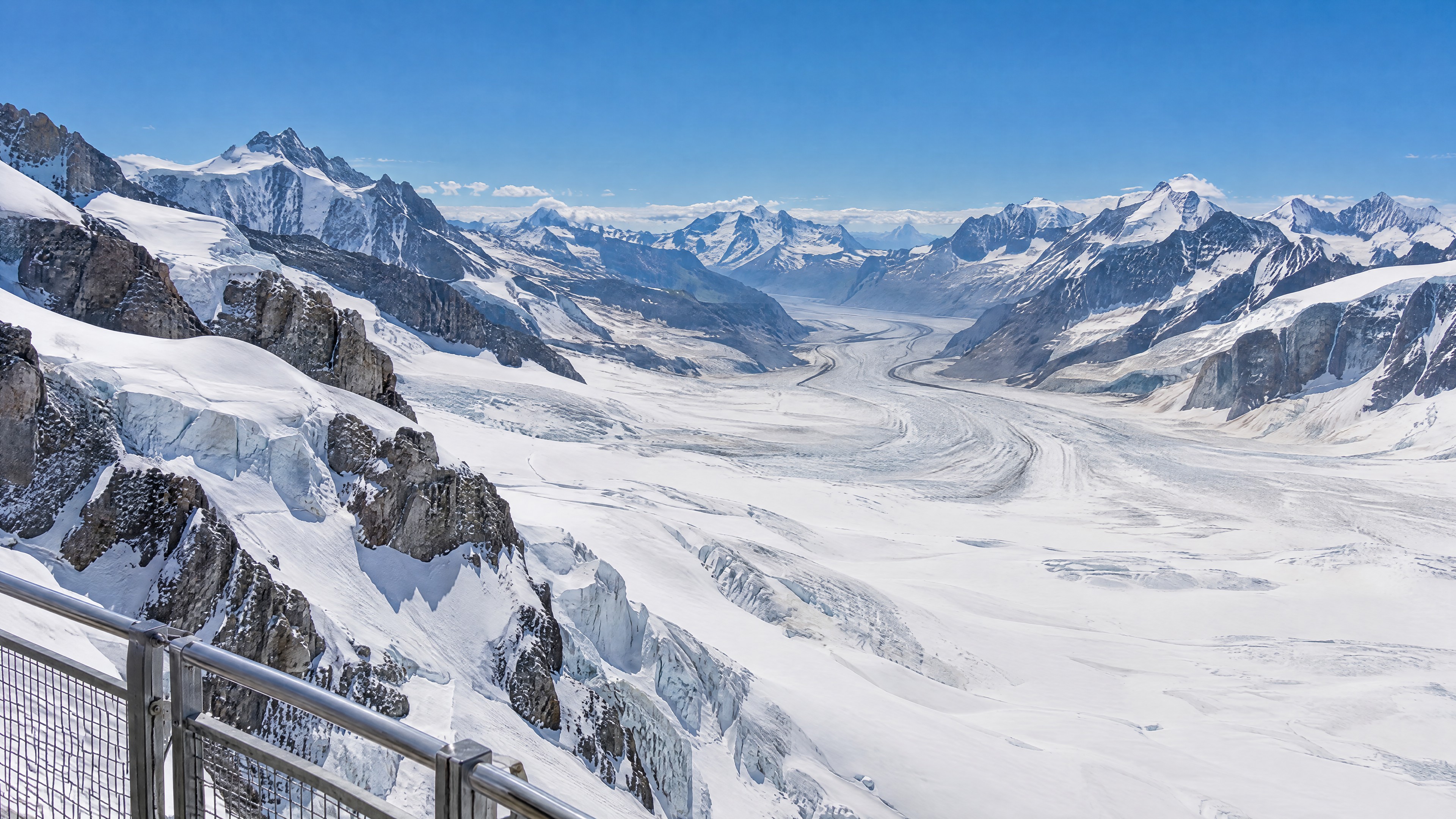 Hochalpine Gletscherpanorama am Jungfraujoch