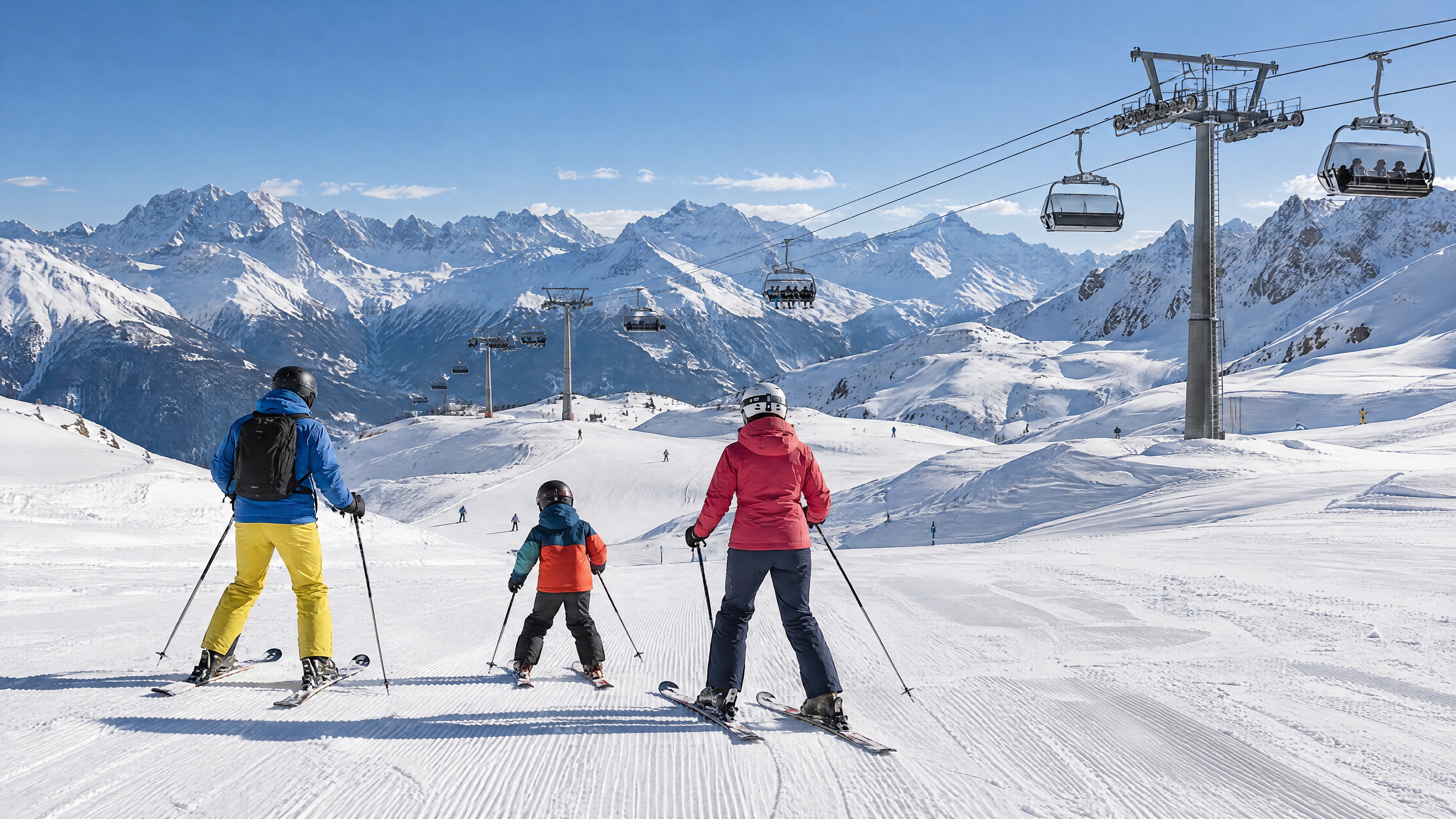 Sk(TODO)itage mit der Familie oberhalb von Serfaus