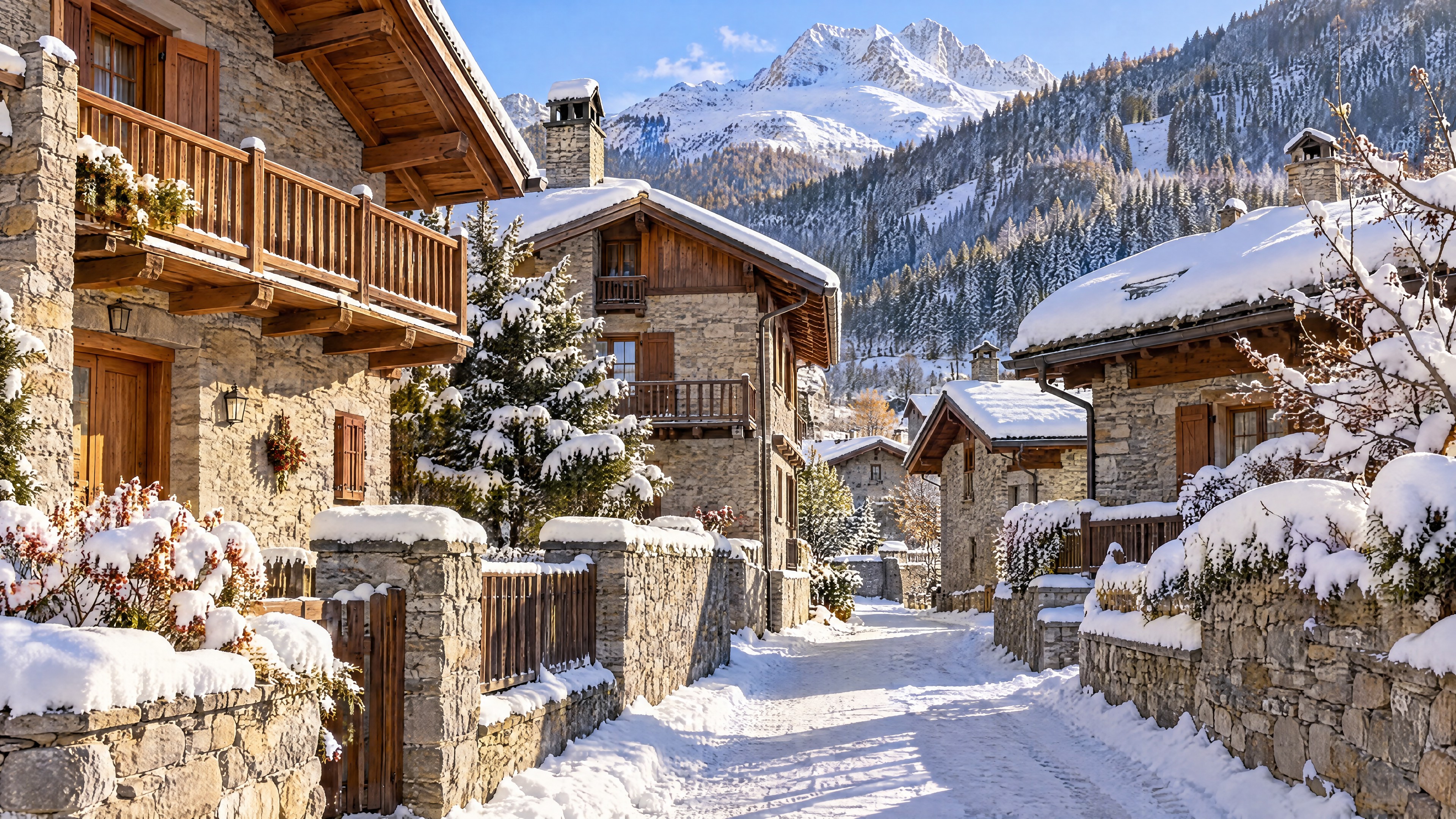 Encanto invernal en el pueblo de Champoluc