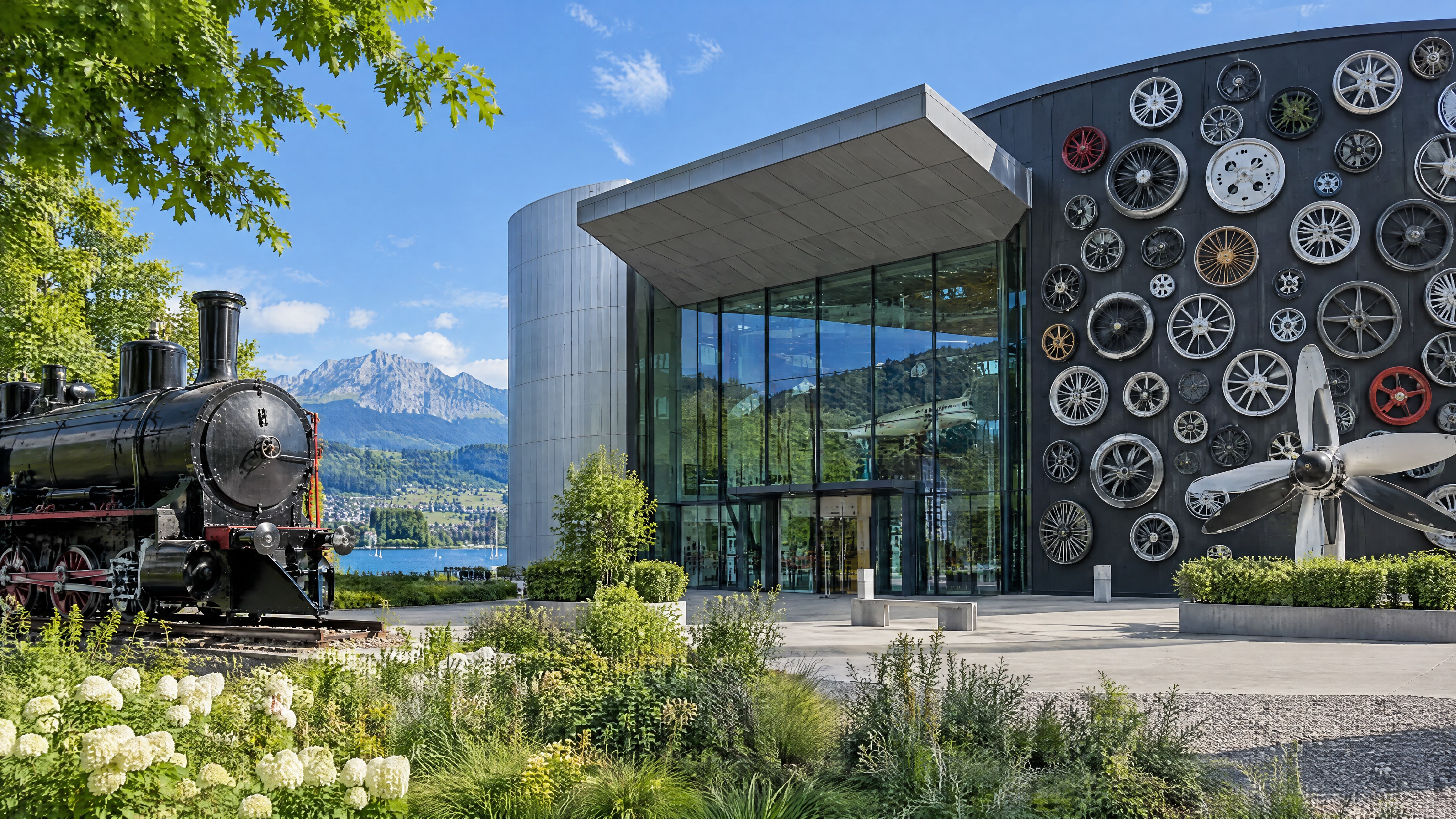 Architektur des Verkehrshauses in Luzern (Illustration)