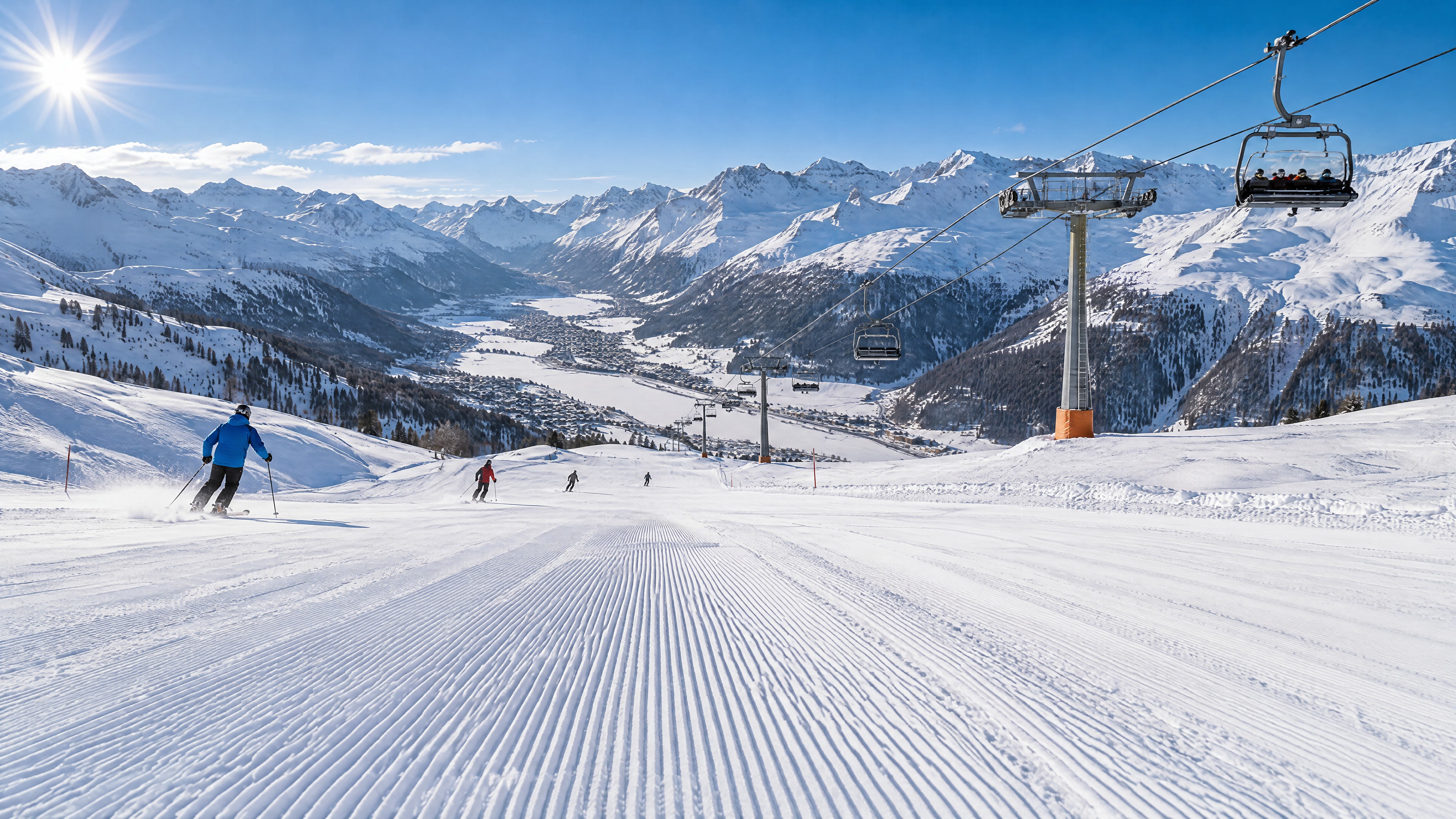 Frische Spuren oberhalb von Livigno