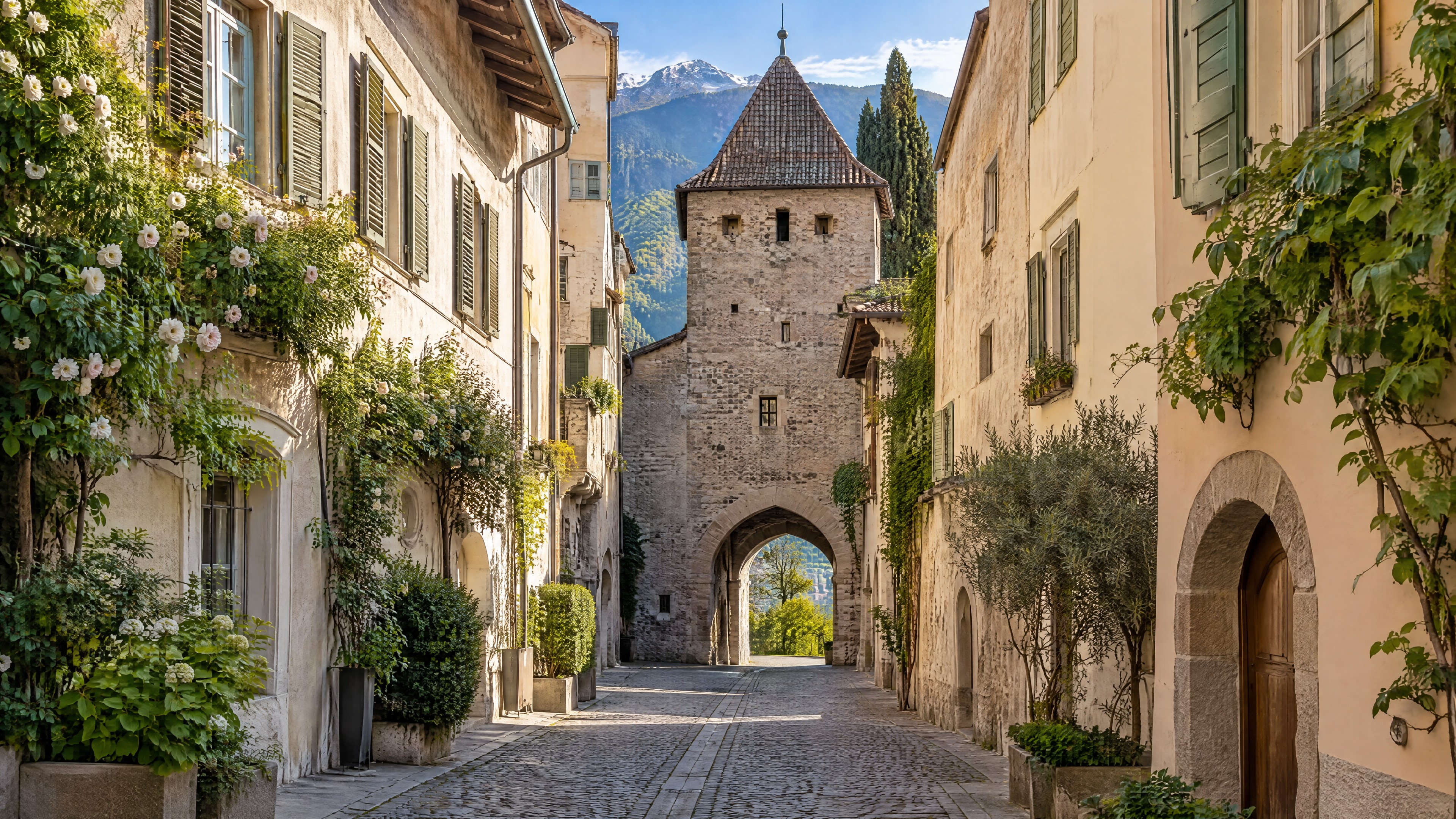 Historia tranquila en el barrio de Steinach de Merano