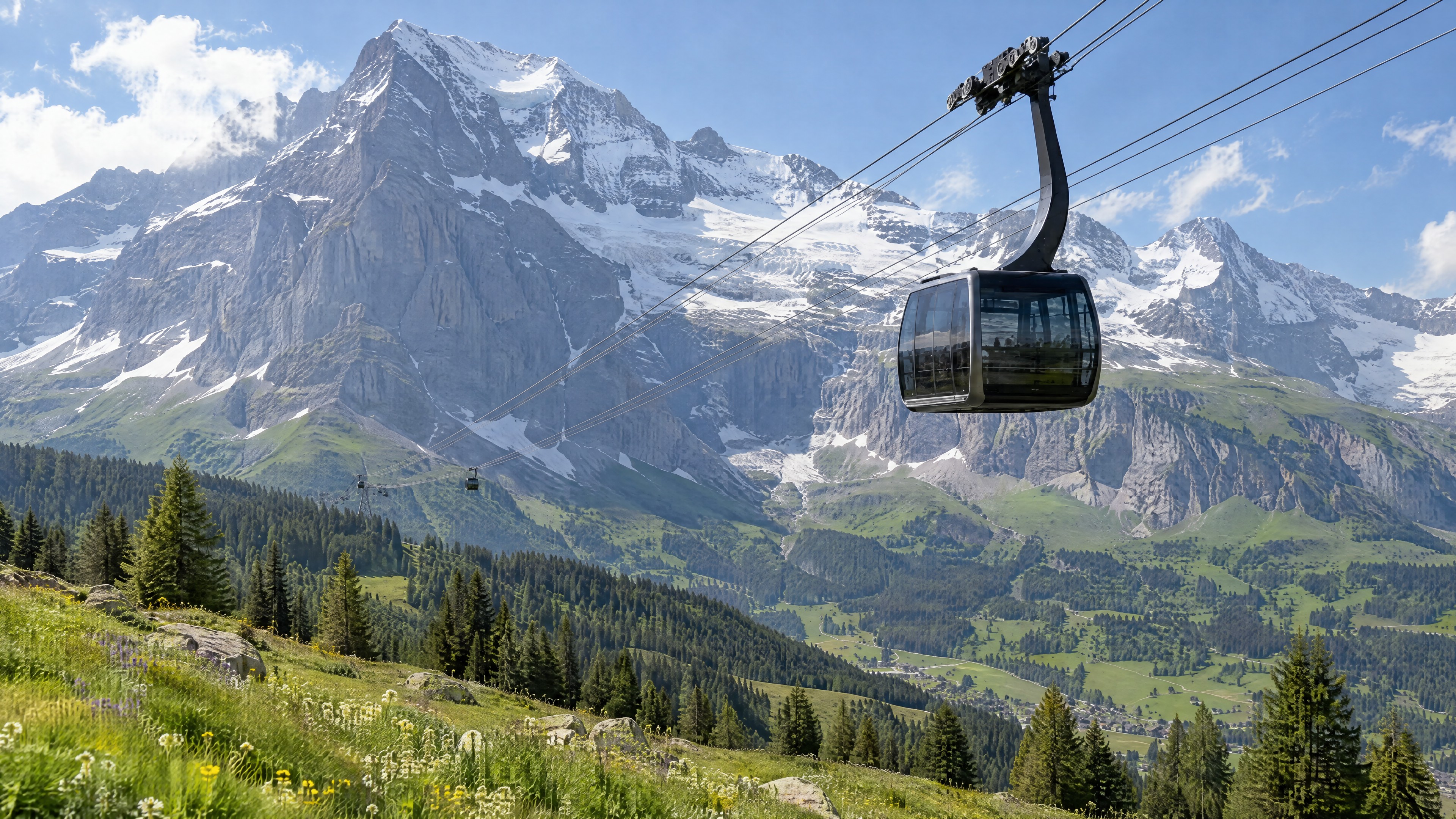 Eiger Express über dem Tal
