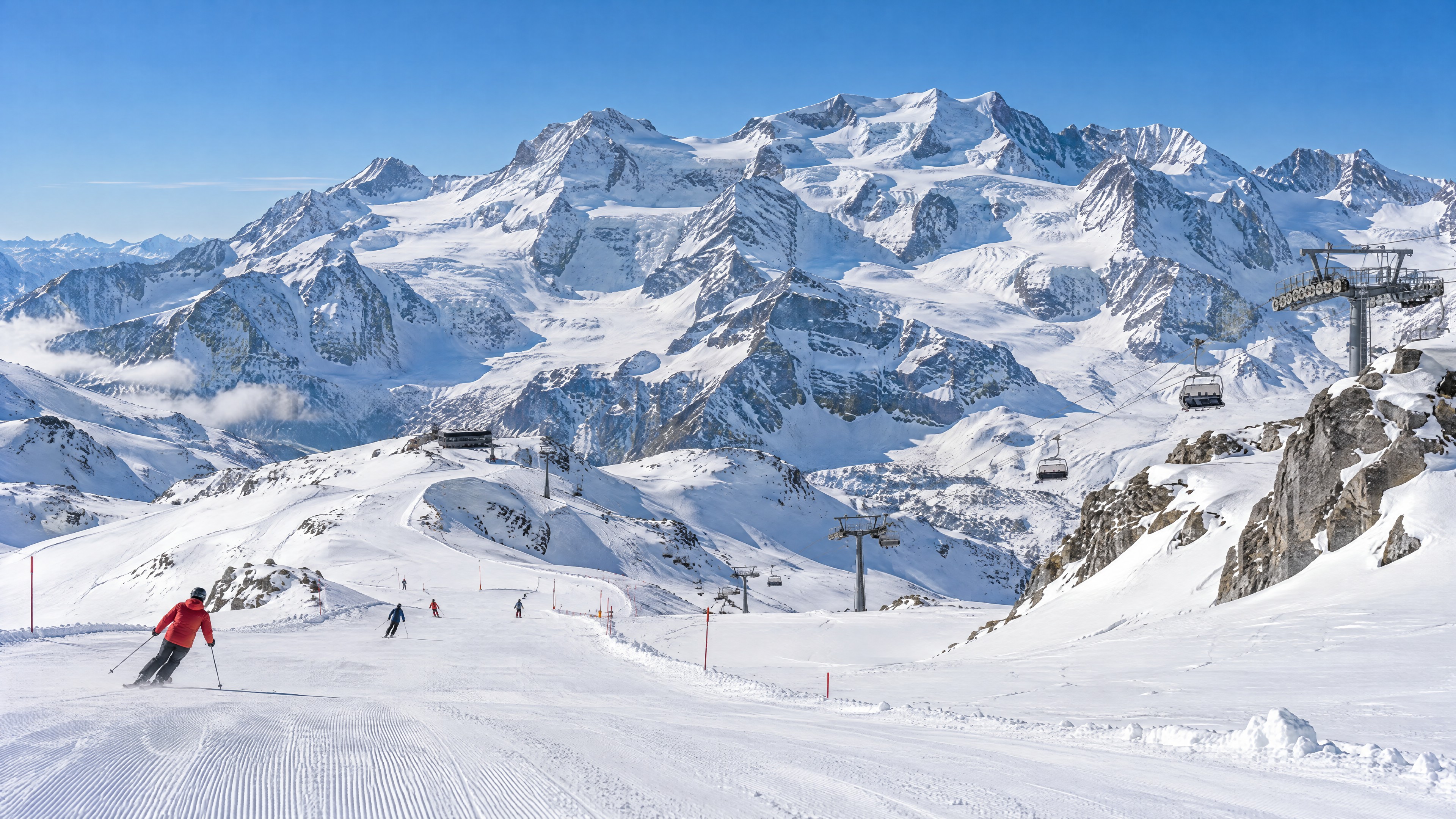 Esquí de alta montaña por encima de Gressoney