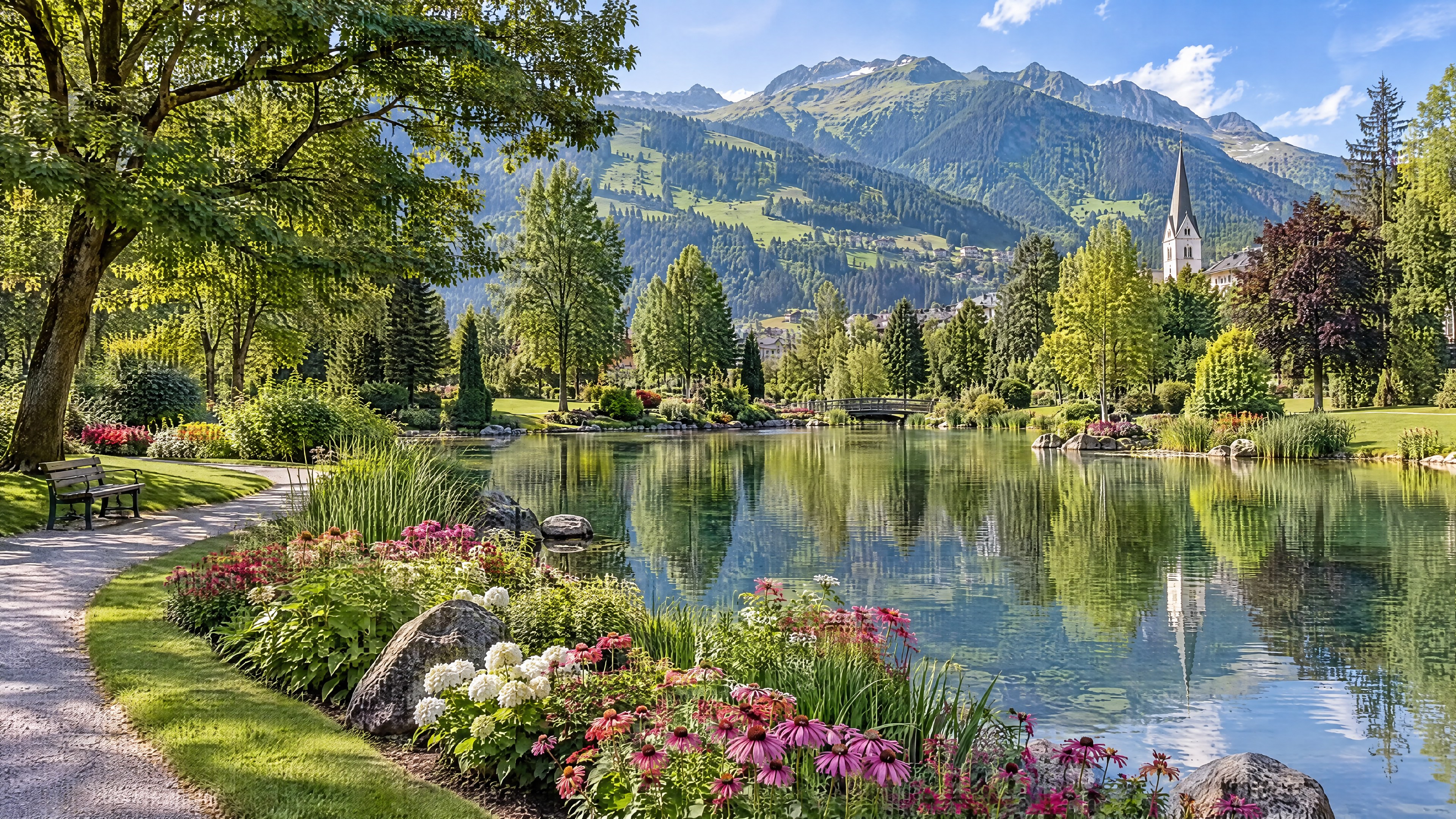 Alpine Ruhe im Kurpark