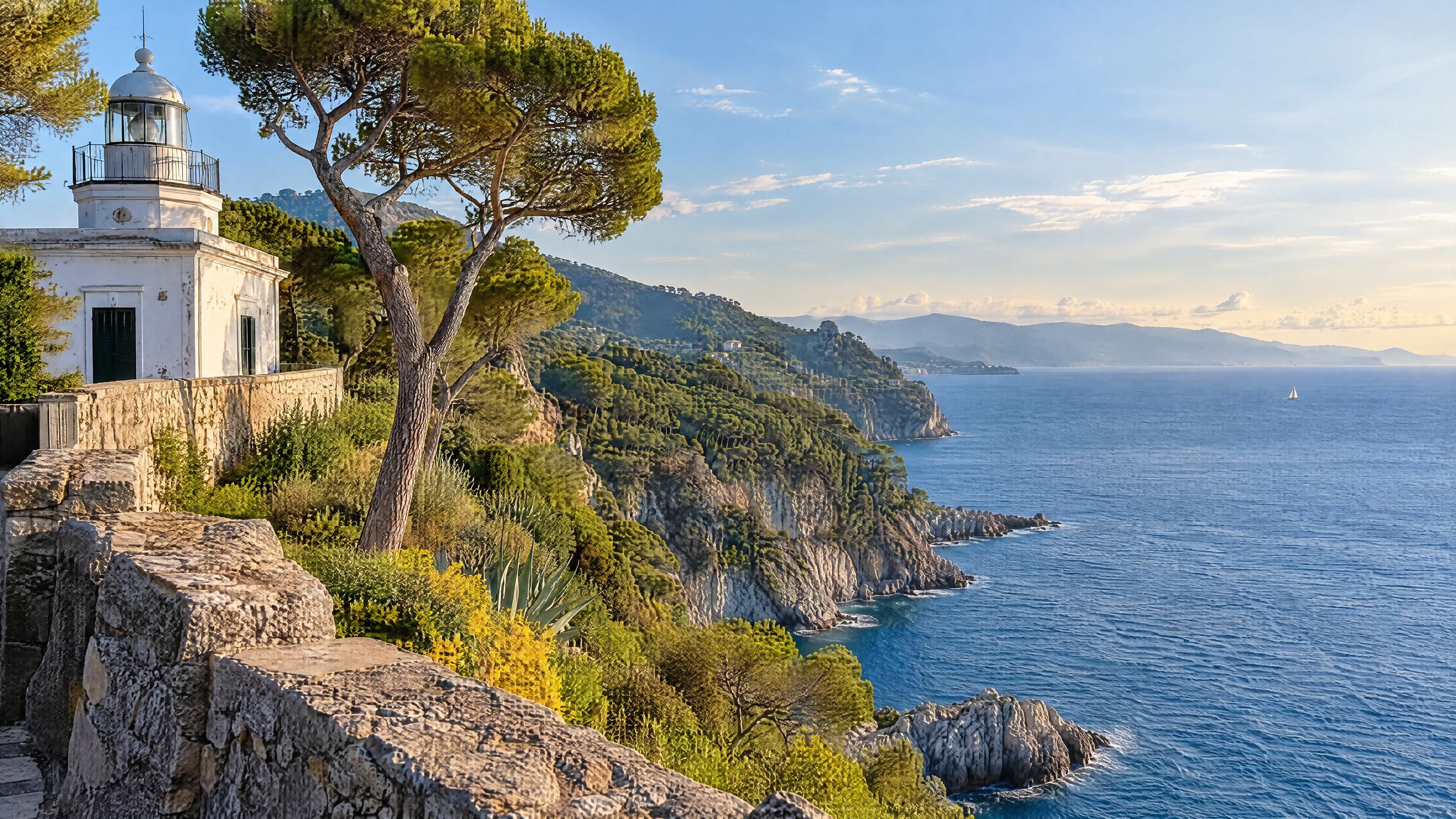 Horizontes marinos desde el faro de Portofino