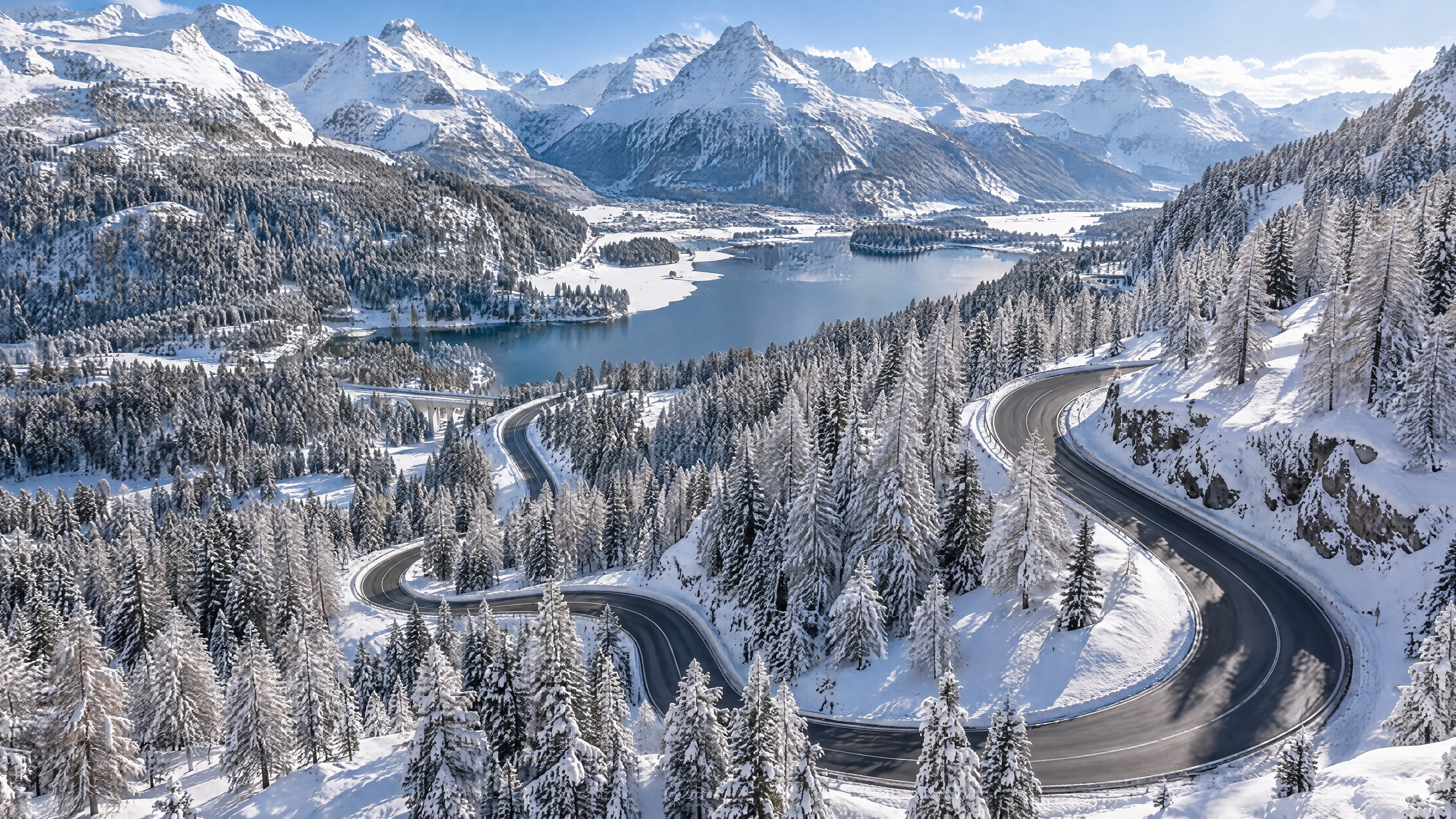 Veduta aerea di un passo montano