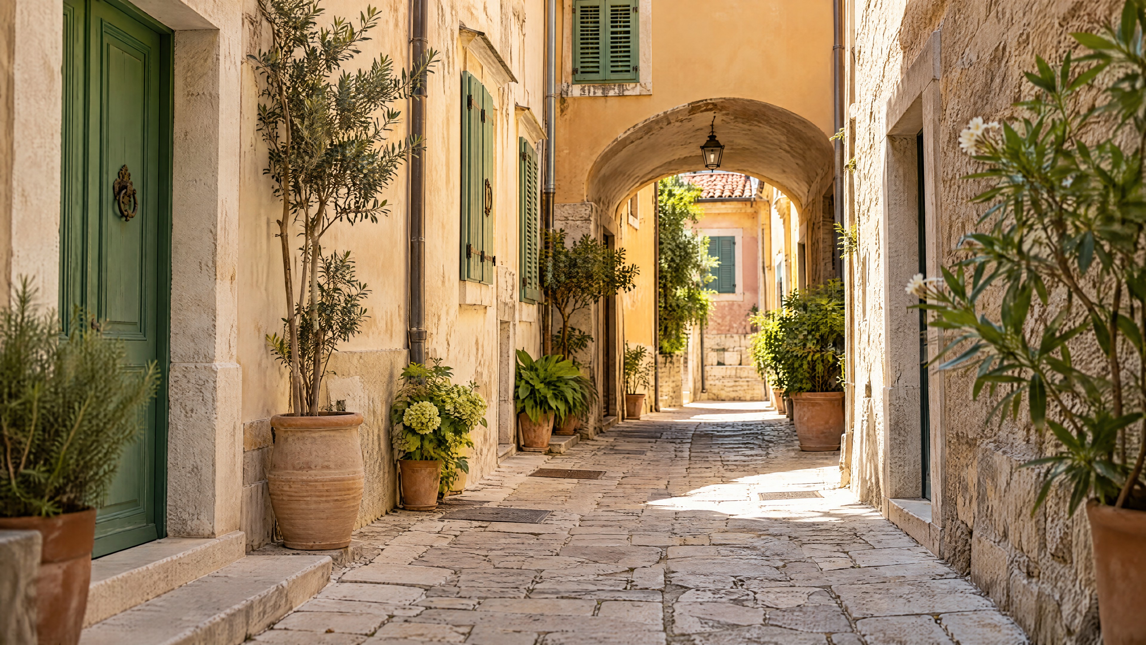 Stille venezianische Gassen in Pirans Altstadt