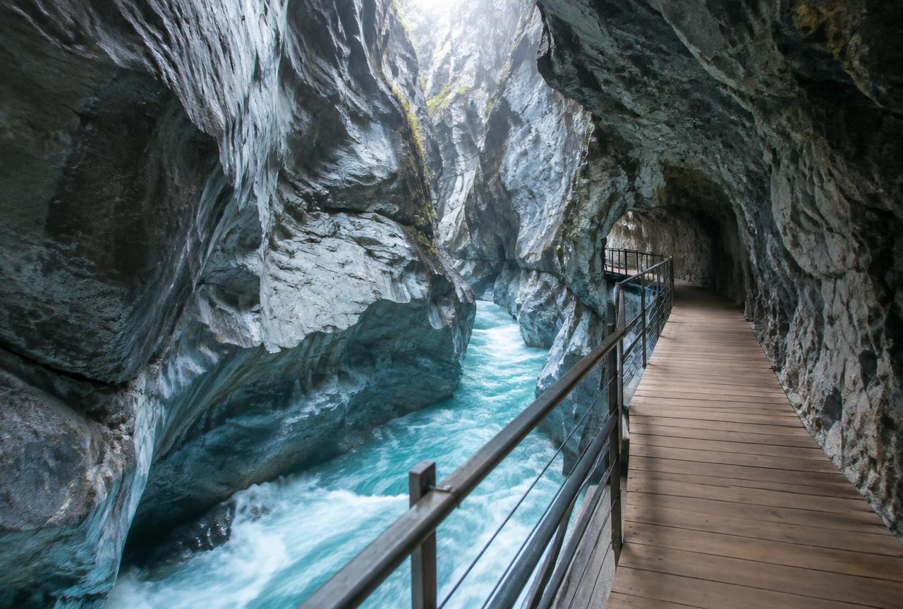 Walkways through the marble gorge