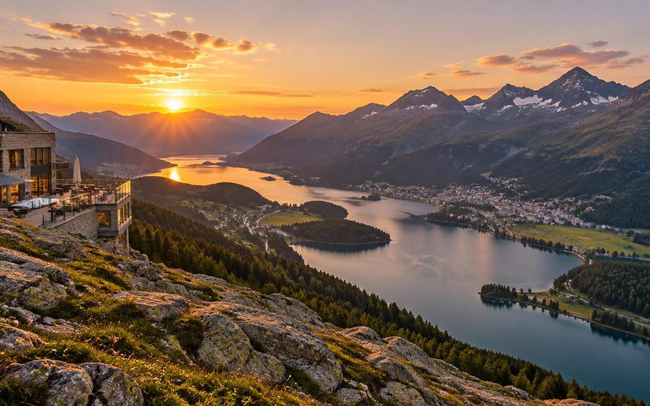 Engadin lakes from Muottas Muragl