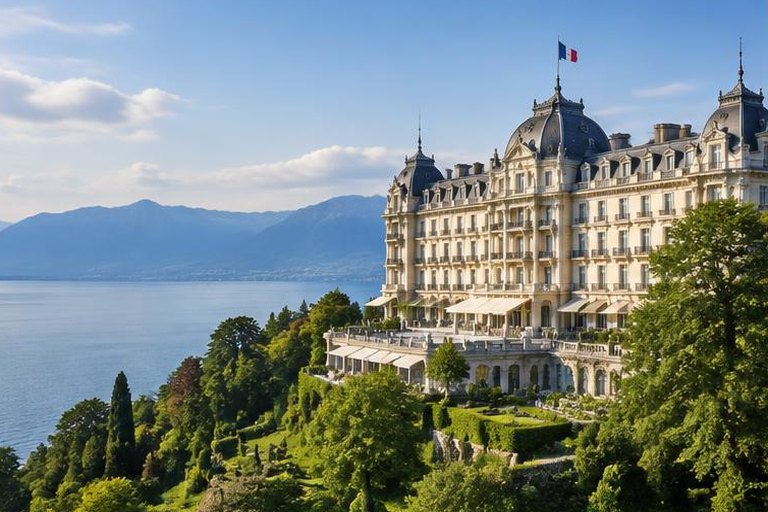 Hôtel Royal above Lake Geneva