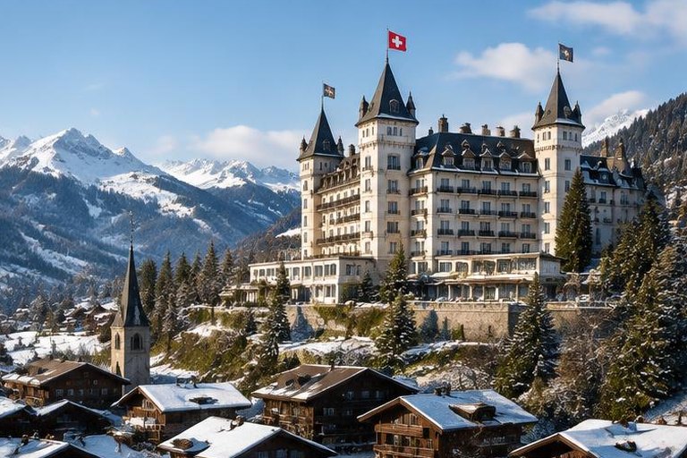 Gstaad Palace above the village