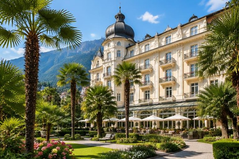 Palace Merano and its palm garden