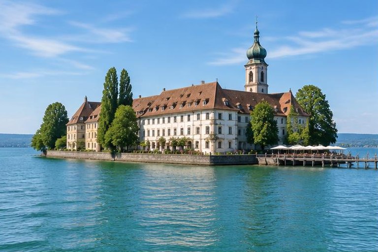 Island hotel in a former monastery