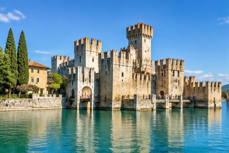Scaliger Castle surrounded by water