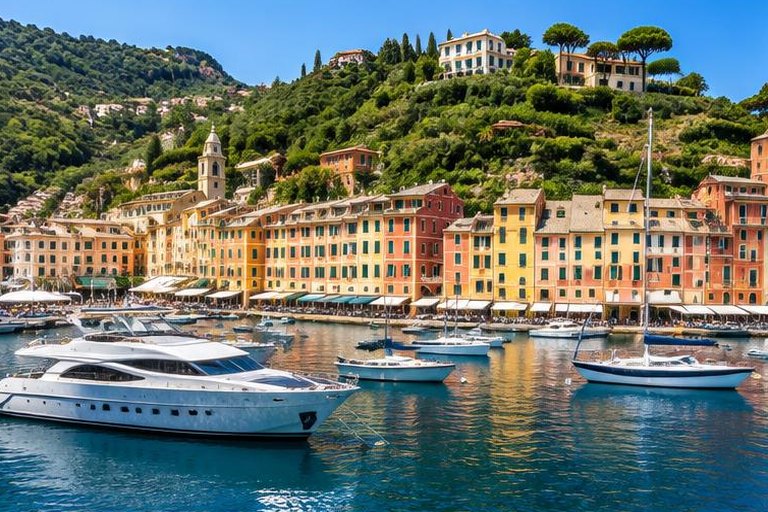Portofino harbour with yachts
