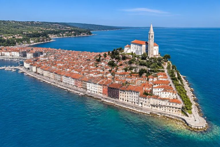 Piran peninsula from above