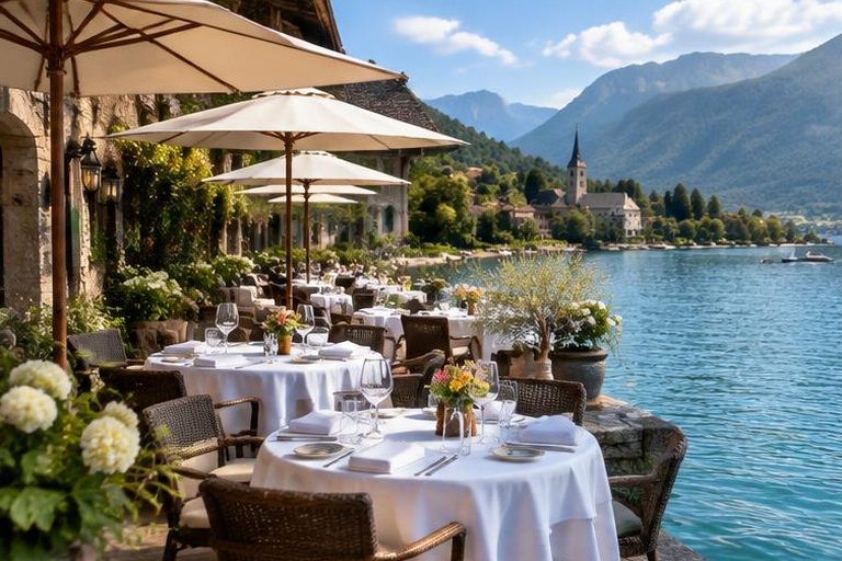 Lakeside gourmet terrace